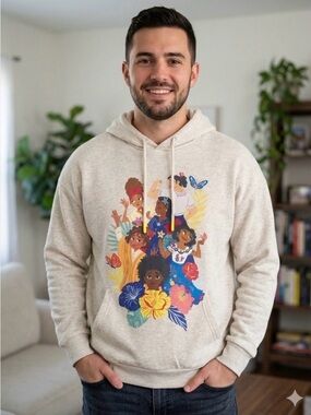 Disney Parks Encanto Hoodie 2XL La Familia Es Todo Cream Heather Sweatshirt M